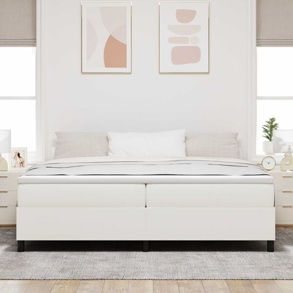 vidaXL Boxspringbett Creme 200 x 200 cm Cordstoff