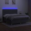vidaXL Boxspringbett mit Matratze & LED Dunkelgrau 180x200 cm Stoff