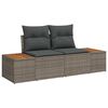 vidaXL Gartensofa-set mit Kissen mit Speicher 10 pcs Grau Poly Rattan