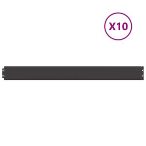 vidaXL Raseneinfassung 10 Stk. 10 x 103 cm Kaltgewalzter Stahl Schwarz