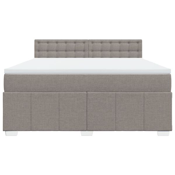 vidaXL Boxspringbett mit Matratze Taupe 180x200 cm Stoff