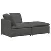 vidaXL Modulares Sofa mit Fu&szlig;hocker Kissen Cordstoff Dunkelgrau