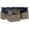 vidaXL Garten-Sofa-Set mit Kissen mit Kissen 5 pcs Grau und Marineblau
