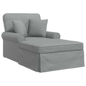 vidaXL Chaise Lounge mit Rock mit Kissen 3 pcs Hellgrau Stoff