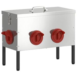 vidaXL H&uuml;hnerf&uuml;tterer Silber 42 x 20,5 x 33 cm 15 kg Verzinkter Stahl