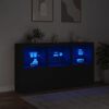 vidaXL Sideboard mit LED-Leuchten Schwarz 181,5x37x100 cm