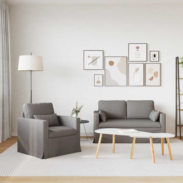 vidaXL Sofa 2 pcs Taupe