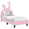 vidaXL Kinderbettgestell mit Kopfteil mit Kopfteil Rosa 70 x 140 cm PU