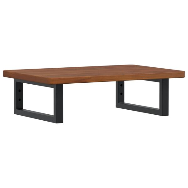 vidaXL Waschtischplatte mit Halterung Stahl und Massivholz Eiche