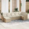 vidaXL Gartensofa-set 7 pcs Beige Poly-Rattan