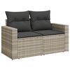 vidaXL 9-tlg. Garten-Sofagarnitur mit Kissen Hellgrau Poly Rattan