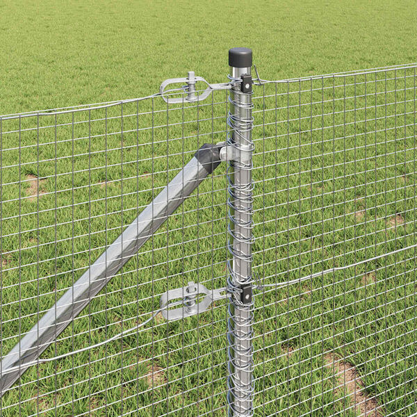 vidaXL Zaunpfosten Silber 10 x 0,8 m (19 x 19 mm Maschen) Stahl