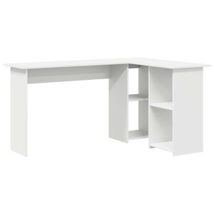 vidaXL Schreibtisch mit Regal Wei&szlig; 142 x 102 x 73 cm Holzwerkstoff