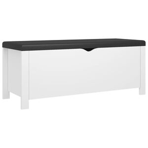 vidaXL Sitzbank mit Stauraum und Kissen Wei&szlig; 105x40x45cm Holzwerkstoff