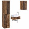 vidaXL Badezimmerm&ouml;bel-Set 3 stk. Altholz 33 x 34,5 x 160 cm