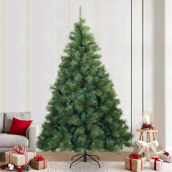 vidaXL Künstlicher klappbarer Weihnachtsbaum Grün 240 cm PVC, Stahl