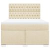 vidaXL Boxspringbett mit Matratze Creme 160x200 cm Stoff