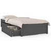 vidaXL Bett mit Schubladen Grau 90x200 cm