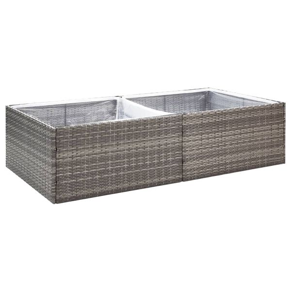 vidaXL Pflanzkübel Grau 157x80x40 cm Poly Rattan