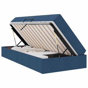 vidaXL Aufbewahrungsbett mit Matratze Blau 90 x 190 cm Polyester