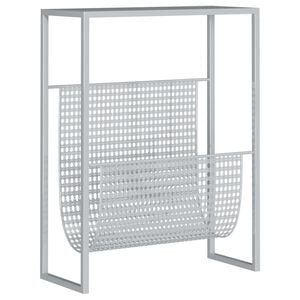 vidaXL Zeitschriftenst&auml;nder Silbern 35x15x45 cm Stahl