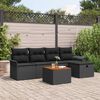 vidaXL Garten-Sofa-Set mit Speicher 6 pcs Schwarz Poly Rattan
