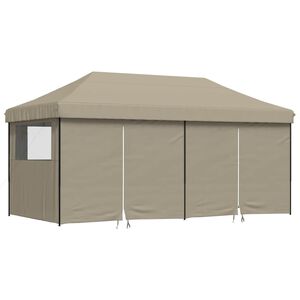 vidaXL Partyzelt Faltbar Pop-Up mit 4 Seitenteilen Taupe