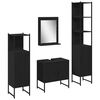 vidaXL Badezimmerm&ouml;bel-Set 4 stk. Schwarz 33 x 33 x 185,5 cm