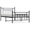 vidaXL Bettgestell mit Kopf- und Fu&szlig;teil Metall Schwarz 107x203 cm
