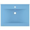 vidaXL Luxus-Waschbecken mit Hahnloch Matt-Hellblau 60x46 cm Keramik