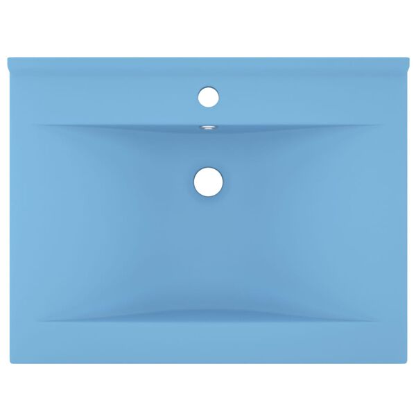 vidaXL Luxus-Waschbecken mit Hahnloch Matt-Hellblau 60x46 cm Keramik