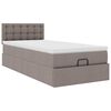 vidaXL Ottoman-Bett mit Matratze & LEDs Taupe 90x190 cm Stoff