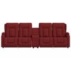 vidaXL 4-Sitzer Massagesessel mit Getränkehalter Weinrot Stoff