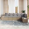 vidaXL Gartensofa-set mit Kissen 6 pcs Beige und Grau Poly-Rattan