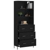 vidaXL Highboard Schwarz 69,5x34x180 cm Holzwerkstoff
