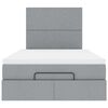 vidaXL Ottoman-Bett mit Matratze Hellgrau 120x200 cm Stoff