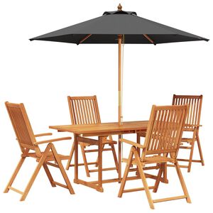 vidaXL Essgruppe f&uuml;r drau&szlig;en mit Sonnenschirm 6 stk.