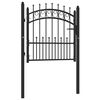 vidaXL Zauntor EMMEN mit Spikes Stahl 104 x 87 cm Schwarz