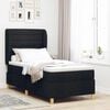 vidaXL Boxspringbett mit Matratze Dunkelgrau 90x190 cm Schwarz Stoff