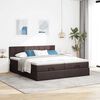 vidaXL Ottoman-Bett mit Matratzen Dunkelbraun 160x200 cm Stoff