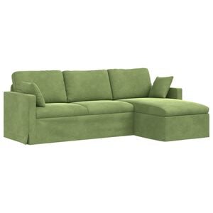 vidaXL Sofa Hellgr&uuml;n 228 x 134 x 80 cm Samt