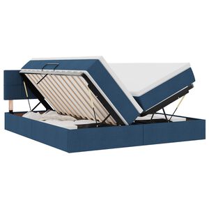 vidaXL Aufbewahrungsbett mit Matratze Blau 180 x 200 cm Kunstleder