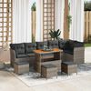 vidaXL Garten-Sofa-Set mit Kissen mit Speicher 10 pcs Grau