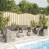 vidaXL 8-tlg. Garten-Lounge-Set mit Kissen Poly Rattan Grau