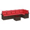 vidaXL Gartensofa-set mit Speicher 7 pcs Braun Poly-Rattan