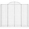 vidaXL Gabionen mit Hochbogen 3 Stk. 200x50x160/180cm Verzinktes Eisen