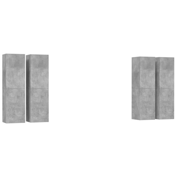 vidaXL TV-Schr&auml;nke 4 Stk. Betongrau 30,5x30x110 cm Holzwerkstoff