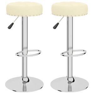 vidaXL Barhocker 2 Stk. Creme Stoff