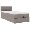 vidaXL Ottoman-Bett mit Matratze Taupe 90x190 cm Stoff