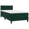 vidaXL Boxspringbett mit Matratze Dunkelgr&uuml;n 90x200 cm Samt